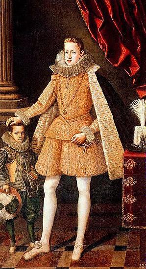 Rodrigo de Villandrando Portrait of infante Felipe (future Phillip IV) with dwarf Soplillo Spain oil painting art